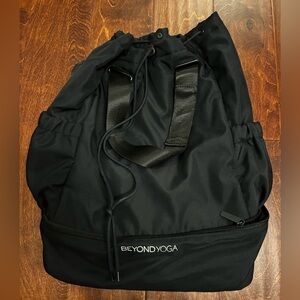 Beyond Yoga Black Drawstring Duffel Backpack